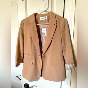Forever 21 Beige/Taupe Striped Blazer size Small